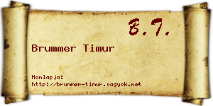 Brummer Timur névjegykártya